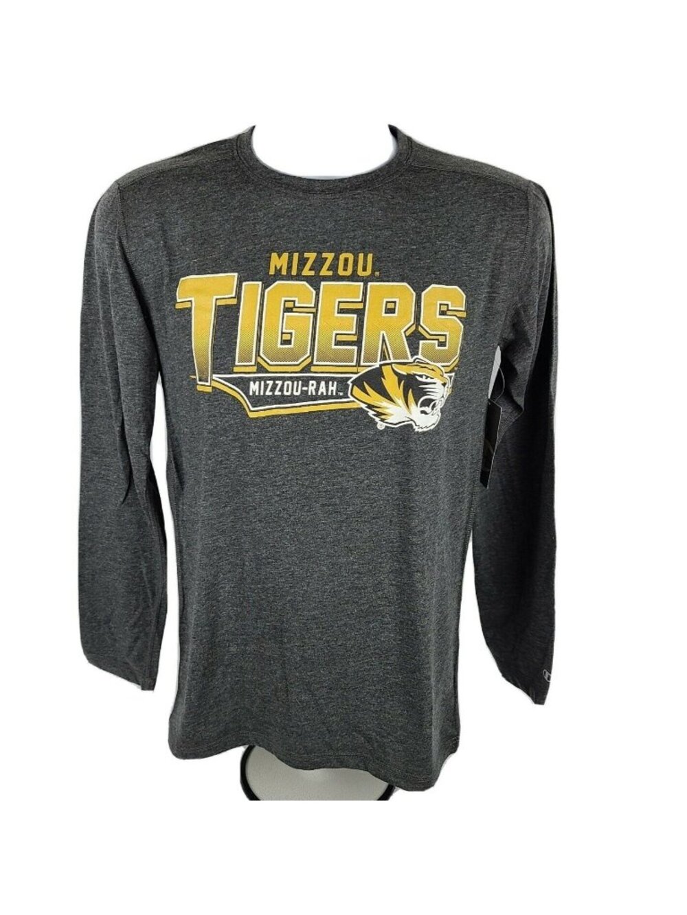 Missouri Mizzou Tigers T-Shirt Mens Size Small Long Sleeve Gray Tee Champion